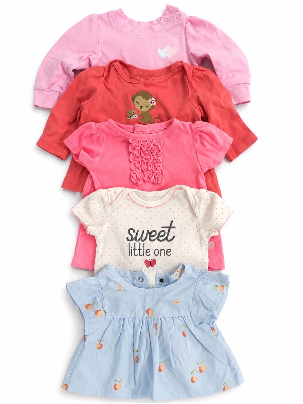 0-3 month Assorted Baby Girl Tops Bundle